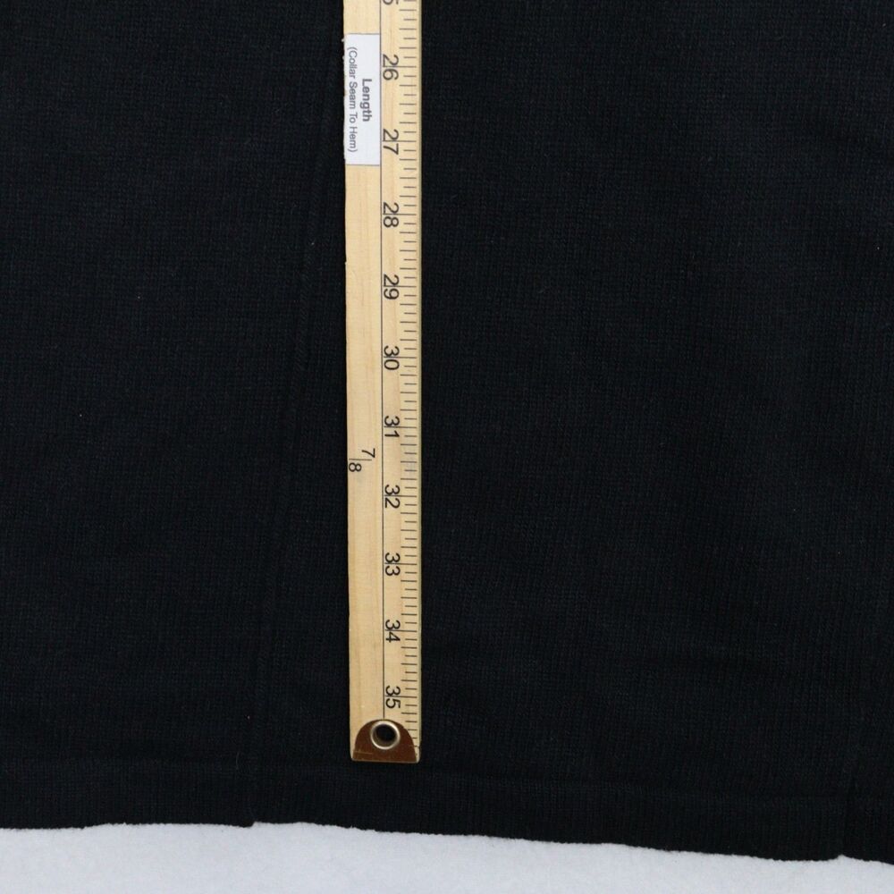 Vintage Black Sweater Dress Wool Rabbit SZ M Lagenlook Cozycore Pockets Modest - Picture 9 of 10